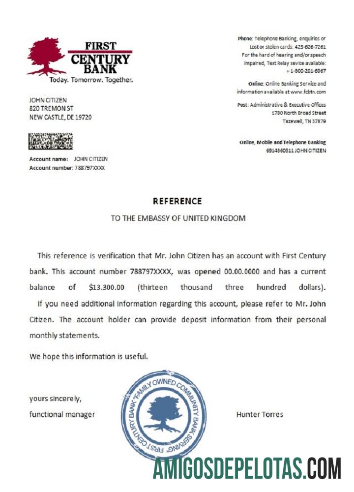 Referência do Primeiro Século dos EUA amostra